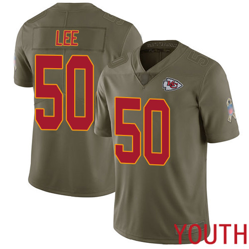 Youth Kansas City Chiefs #50 Lee Darron Limited Olive 2017 Salute to Service Nike NFL Jersey